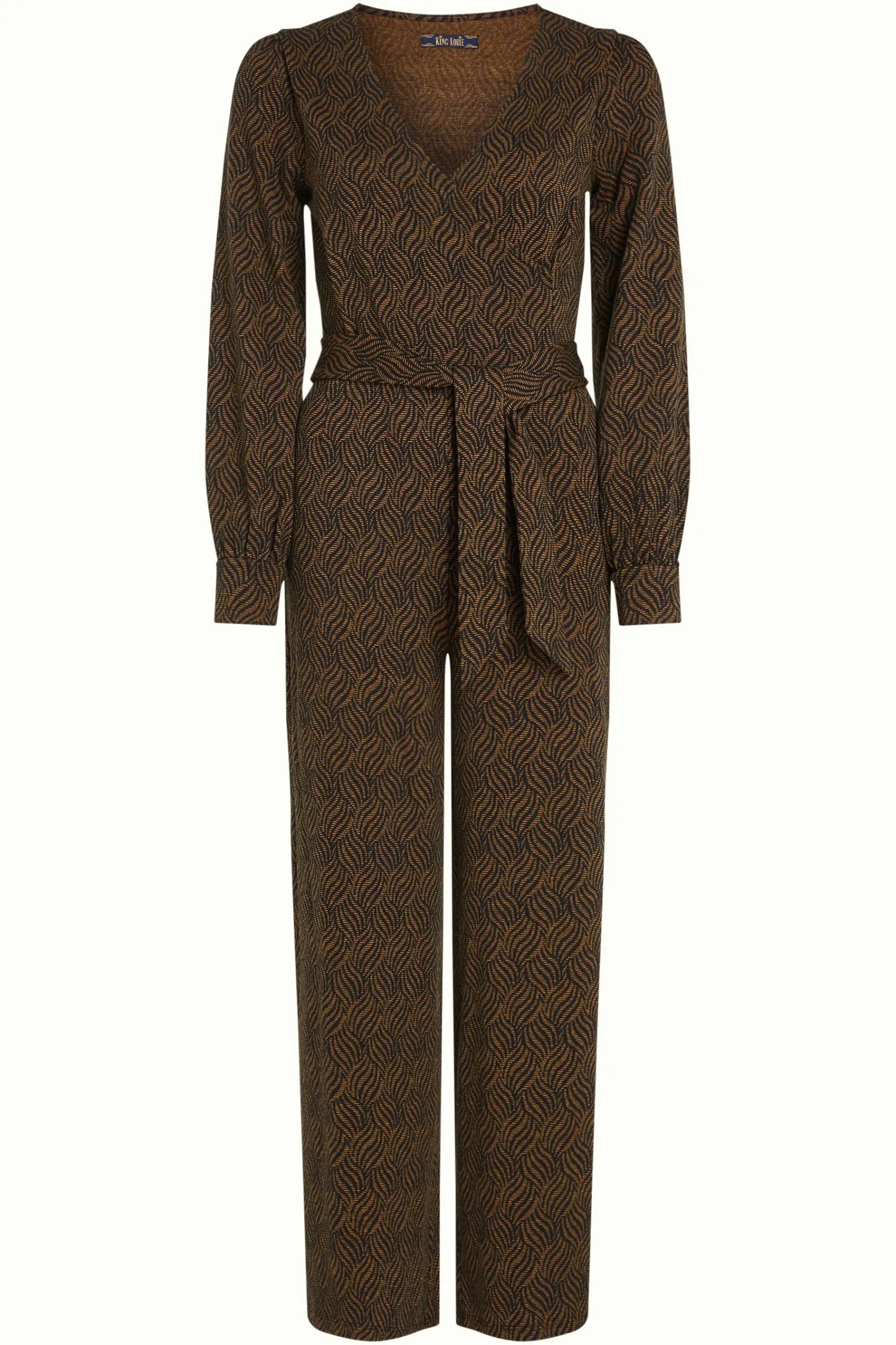 King Louie Jumpsuits|Zita Jumpsuit Ruby Jacquard Black